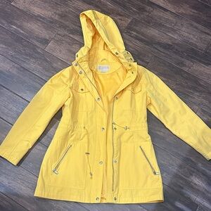 Michael Kors Yellow Rain ☔️ Jacket with Detachable Hood